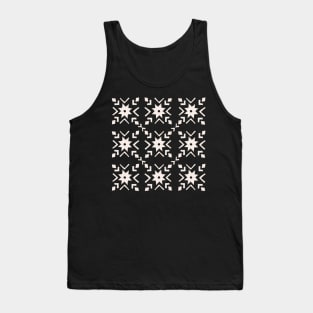 Geometric Star Quilt Pattern in Citron Tank Top